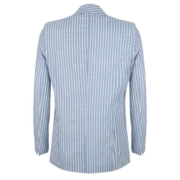 White and blue striped jacket sale