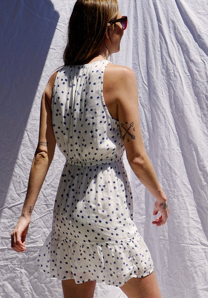 Bella Dahl Shirred Halter Dress Dots Luxe EQ