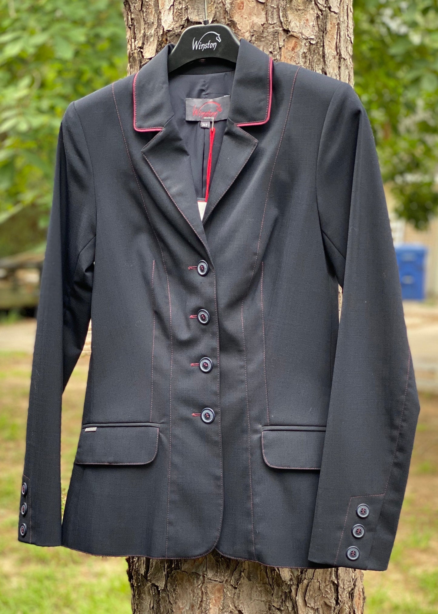 Winston Equestrian Black Contrast Stitch Coat