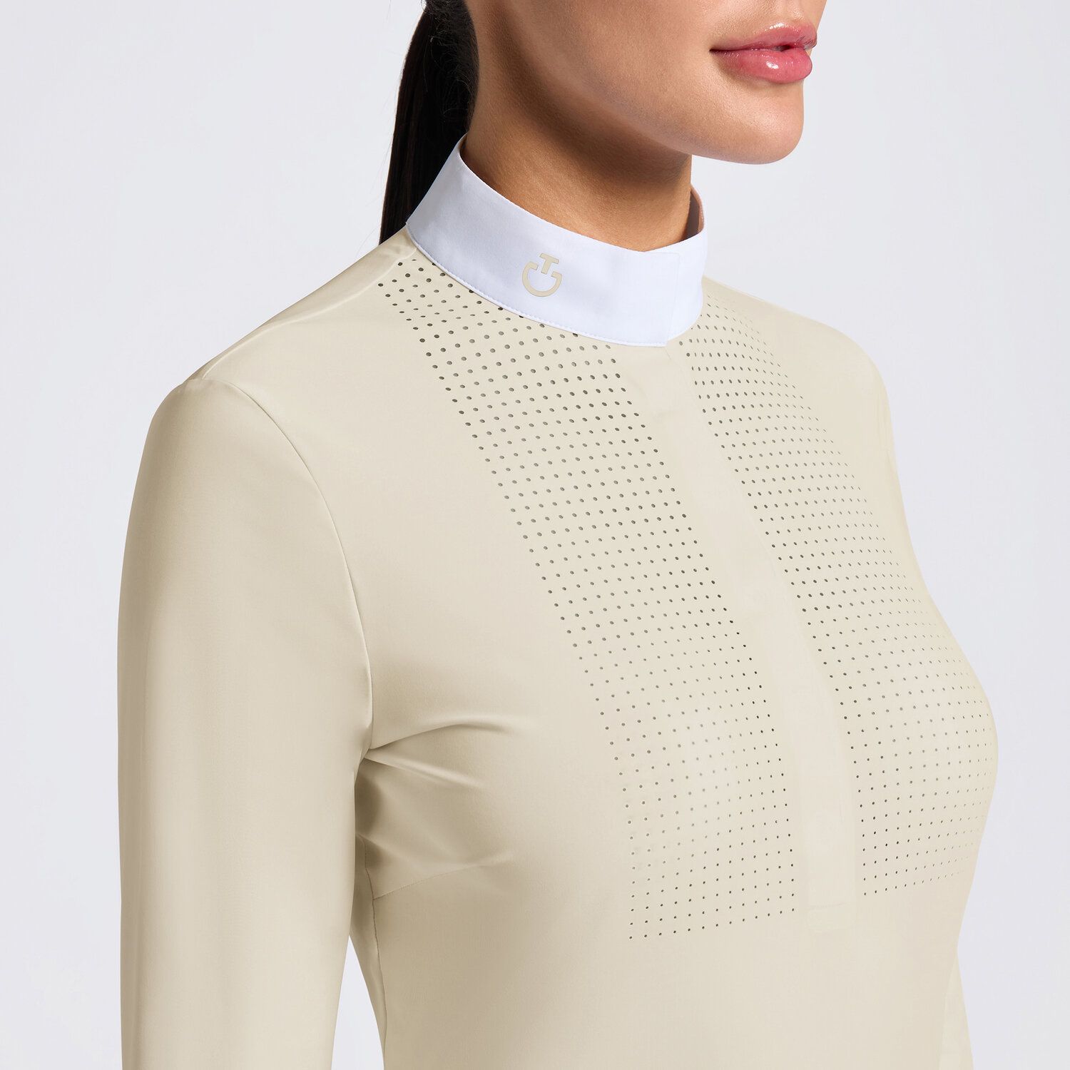 Cavalleria Toscana Heat Sealed Perforated Bib LS Show Shirt