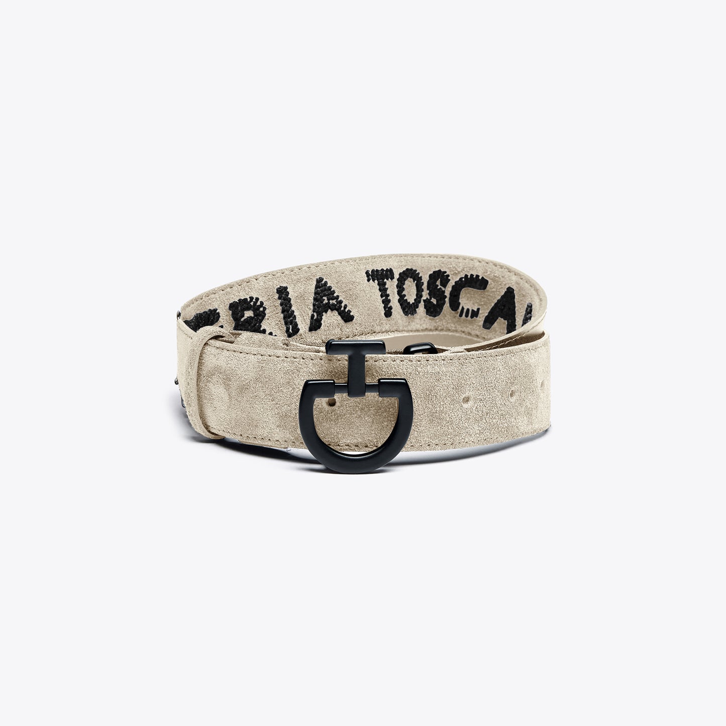 Cavalleria Toscana Women's Suede Belt with Tufted CT Logo