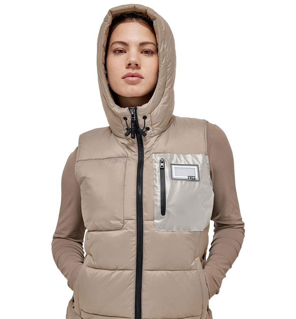 RG Nylon Quilted Hooded Puffer Vest