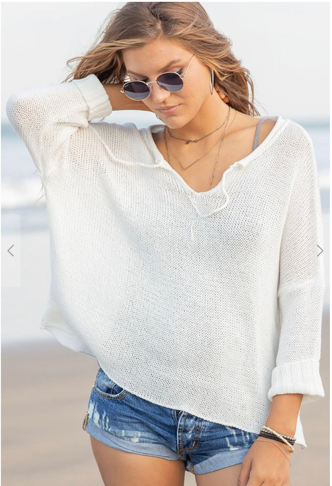 Wooden Ships Savannah Open Neck Boho Sweater