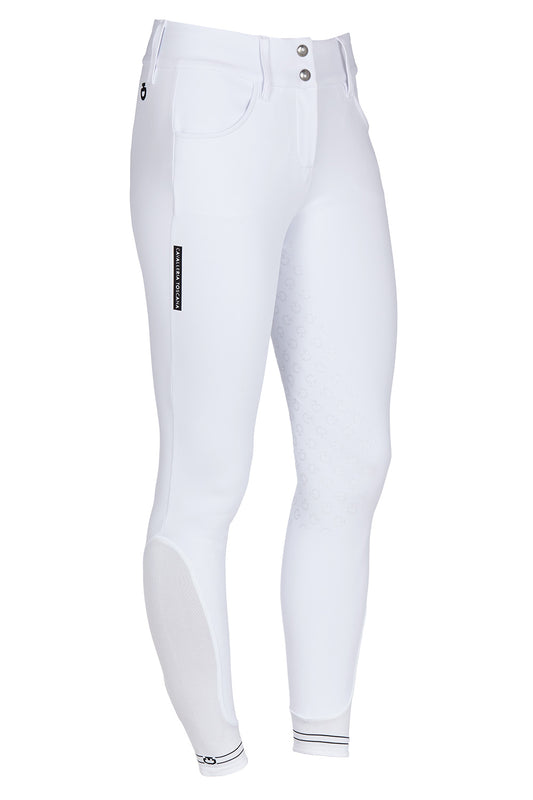 Cavalleria Toscana American Breeches with Logo Tape White 0001 - Luxe EQ