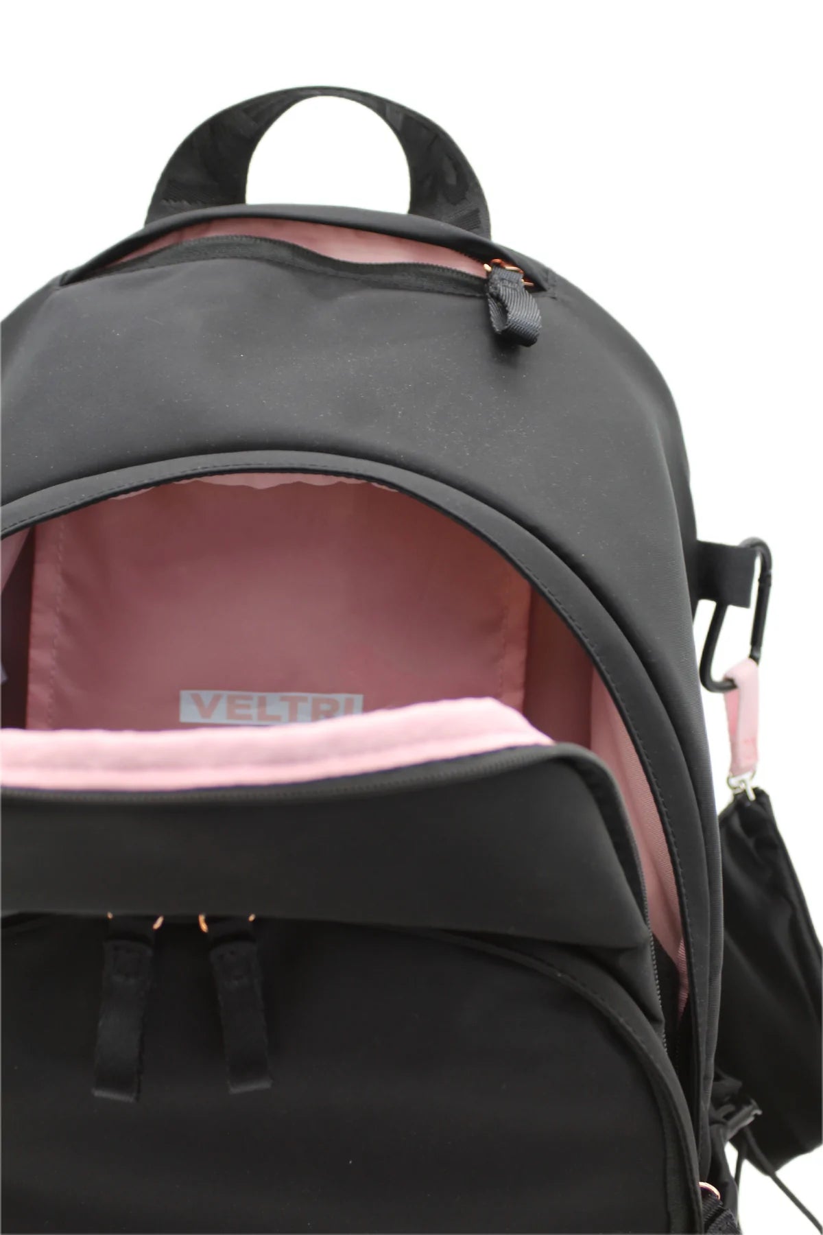 Veltri Delaire Black Rose Gold Backpack