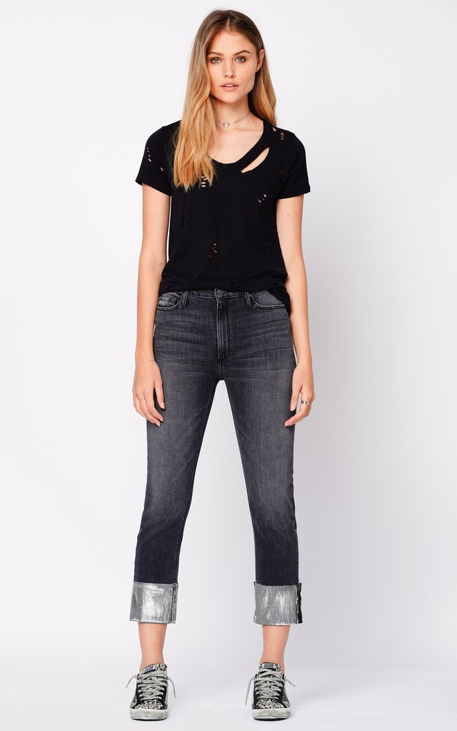 Black Orchid Denim Taylor Straight Foil Hem - Bring It Back - Luxe EQ