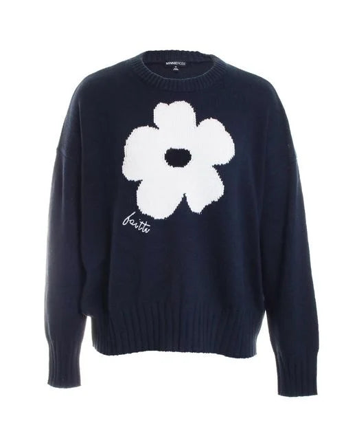 Minnie Rose Cotton/ Cashmere Poppy Crew Pullover