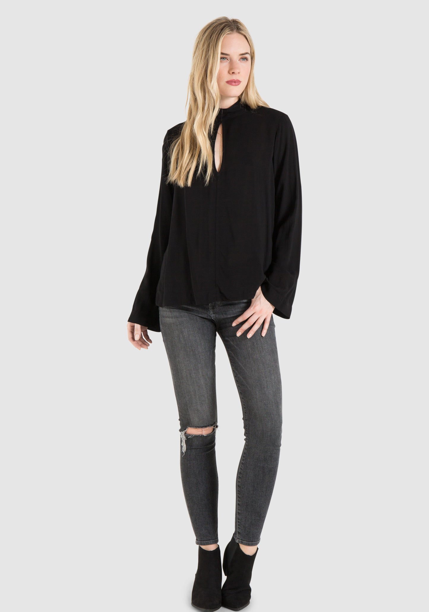 Bella Dahl Bella Dahl Bell Sleeve Mock Neck - Luxe EQ