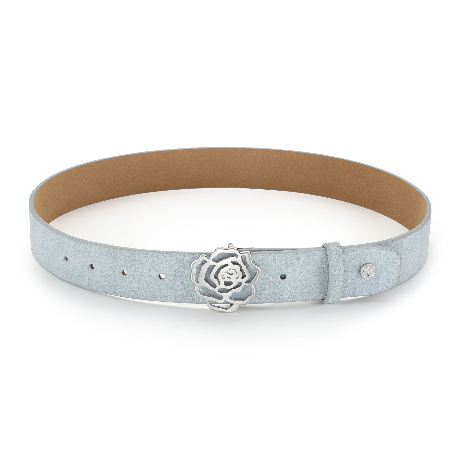 Hannah Childs Rose Buckle Belt  Hydrangea Suede - Luxe EQ