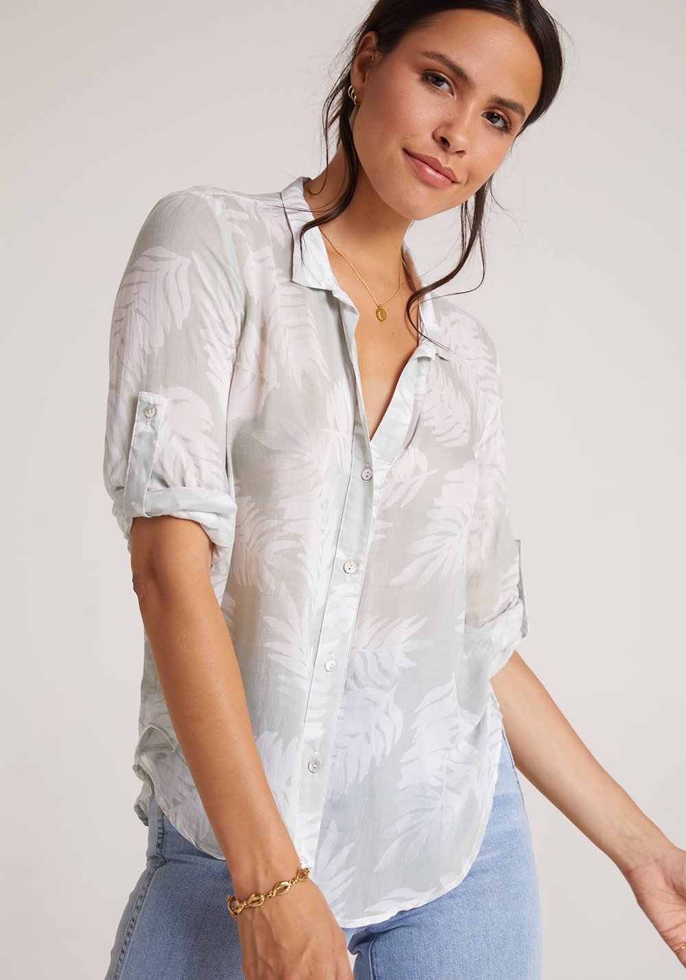 Bella Dahl Capri Button Down Leaves - Luxe EQ