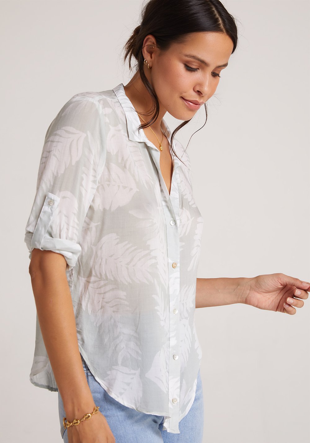 Bella Dahl Capri Button Down Leaves - Luxe EQ