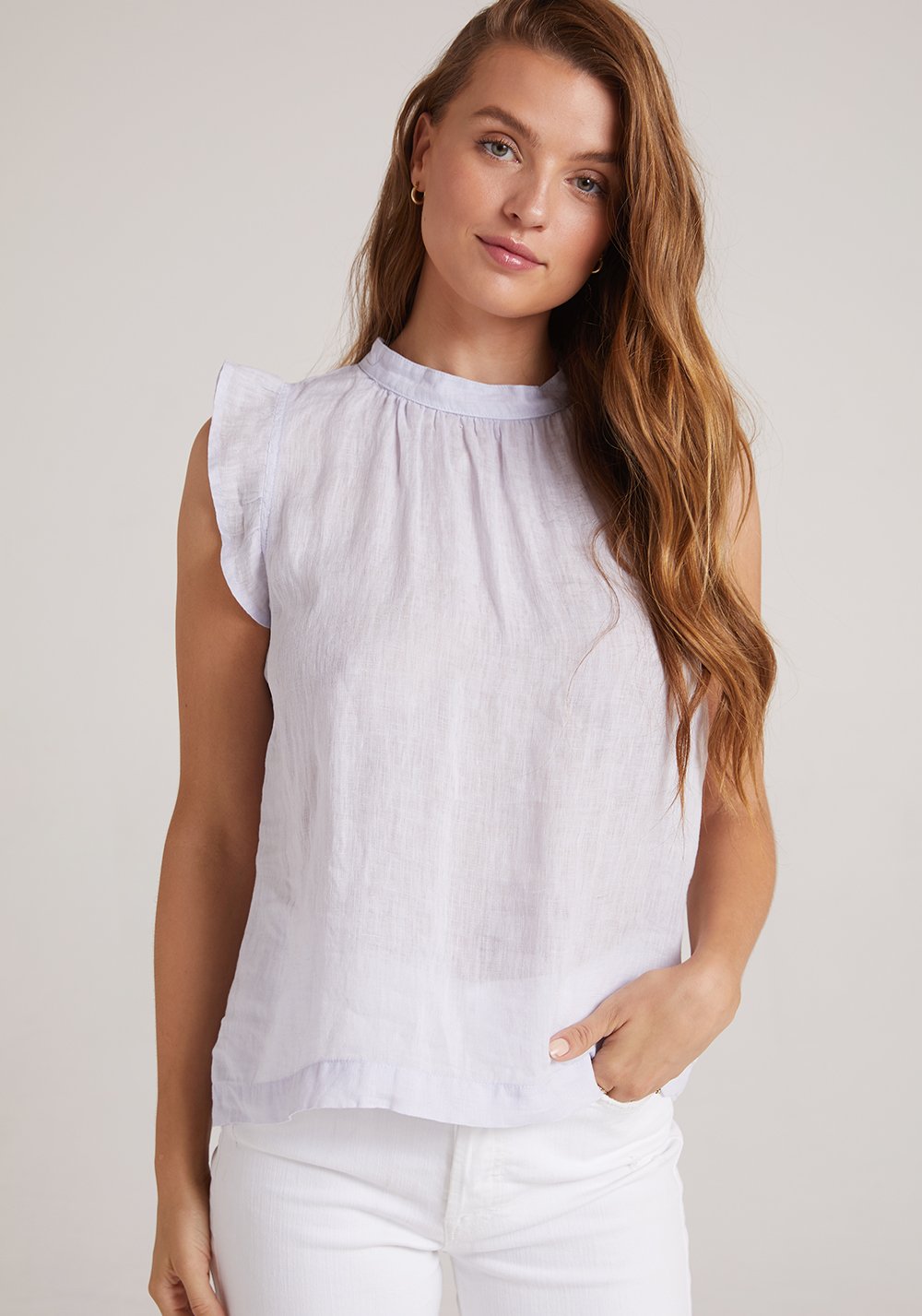 Bella Dahl Mock Neck Ruffle Sleeve - Luxe EQ