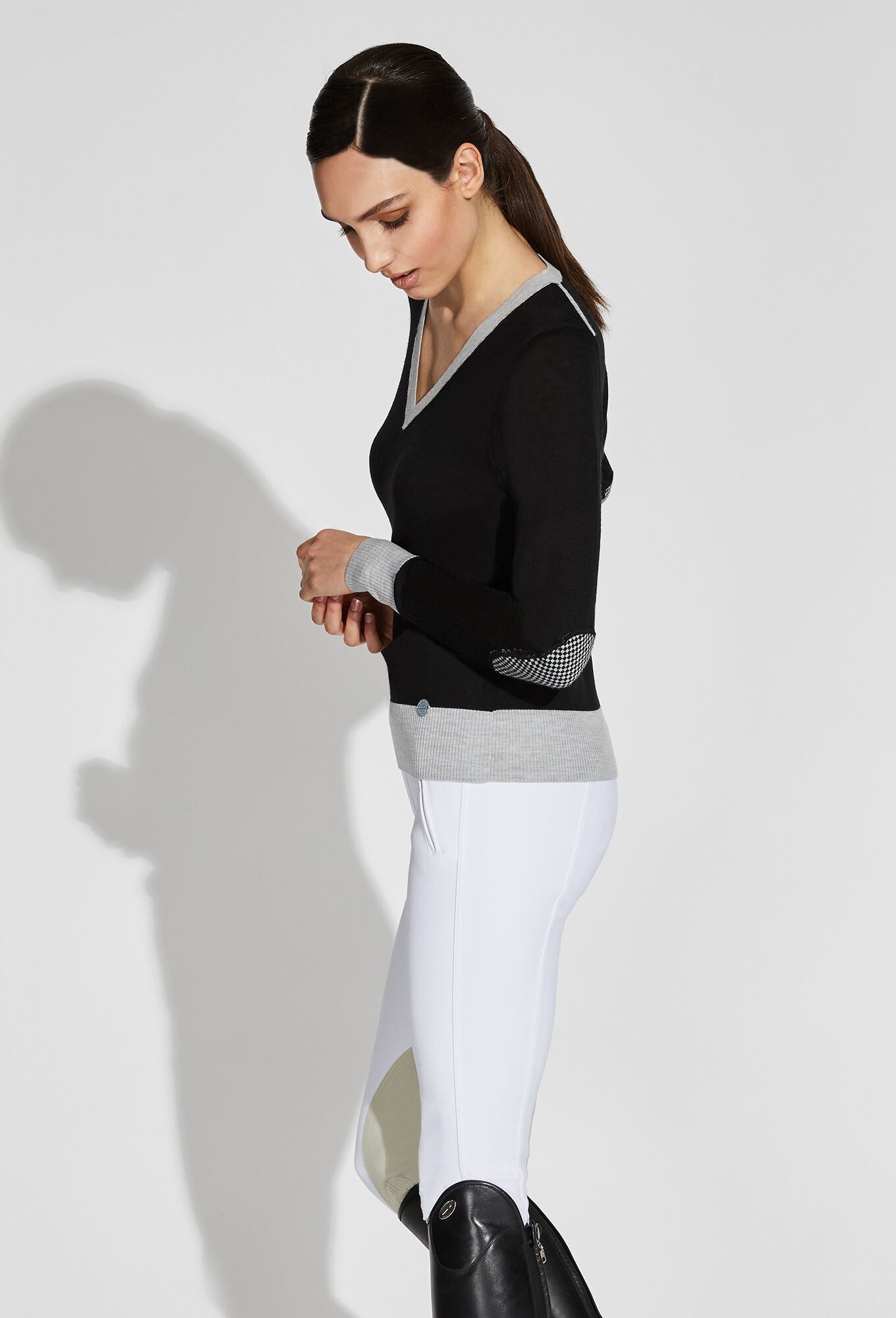 Asmar Equestrian Jane V-Neck Merino Sweater - Luxe EQ