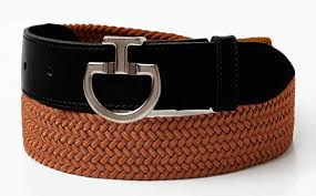 Cavalleria Toscana Women's Elastic Belt CT clasp Copper/Black - Luxe EQ