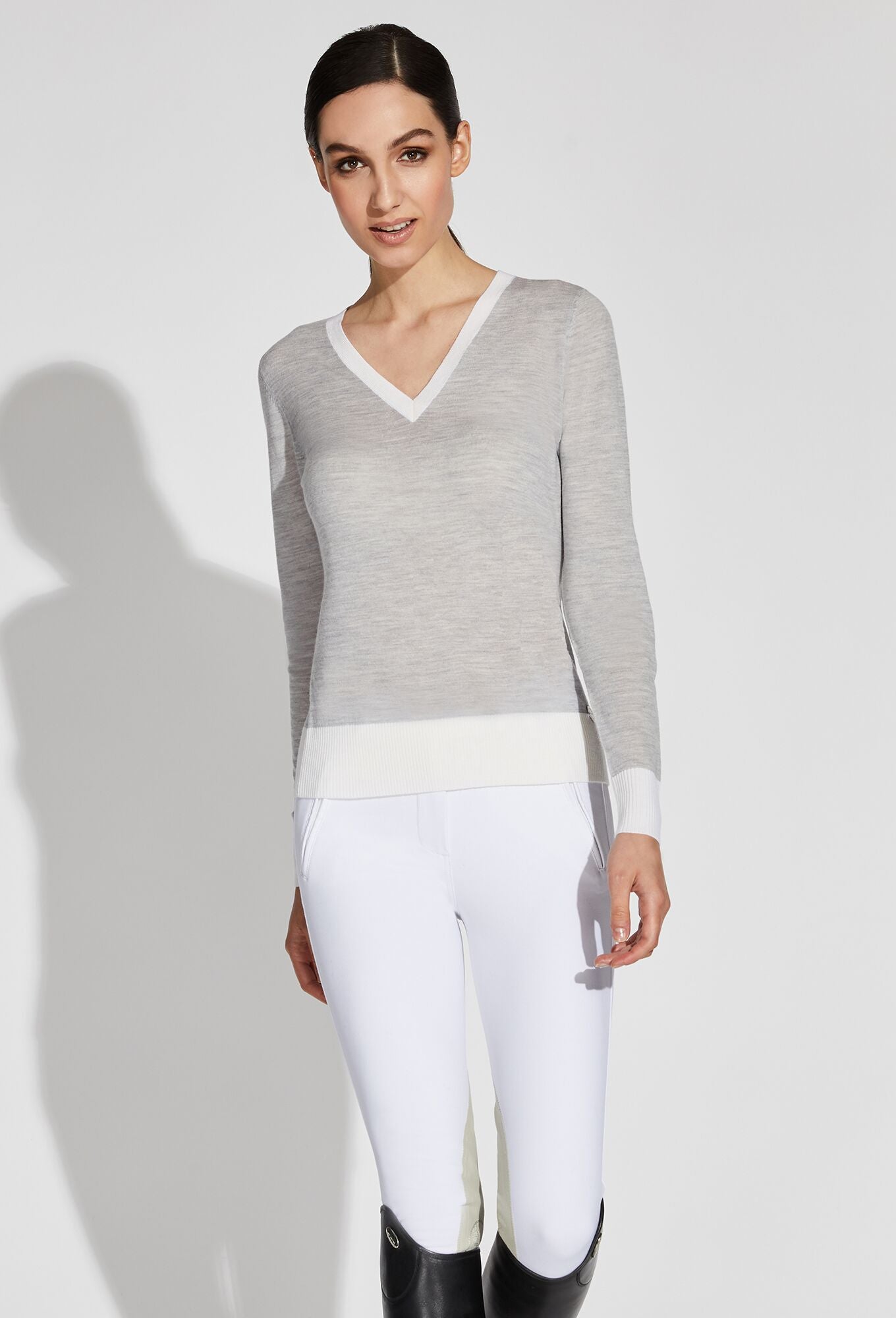 Asmar Equestrian Jane V-Neck Merino Sweater - Luxe EQ