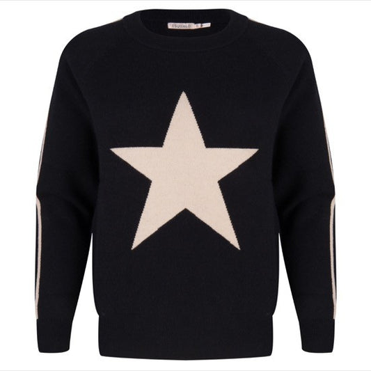 Esqualo Star Sweater in Black and White - Luxe EQ