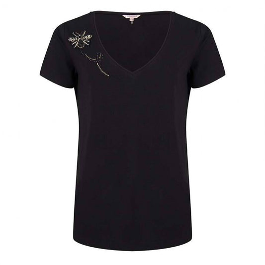 Esqualo V neck Tee Embroidered Bee - Luxe EQ