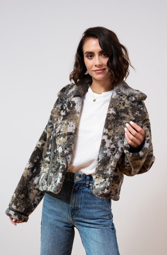 Central Park West Maisie Sherpa Moto Jacket