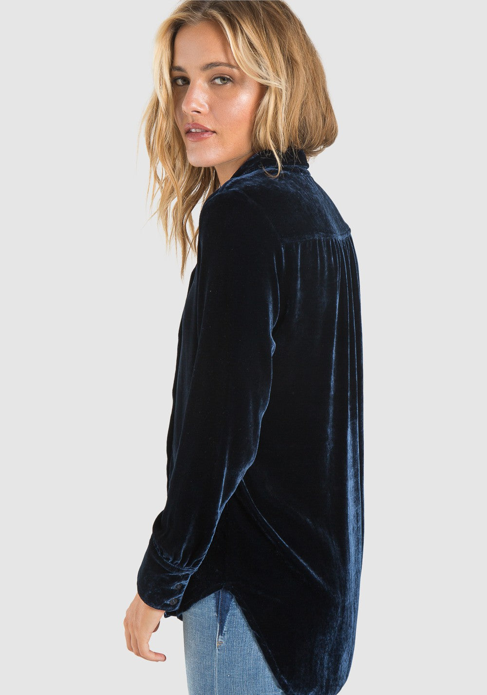 Bella Dahl Button Up Velvet Tunic - Luxe EQ