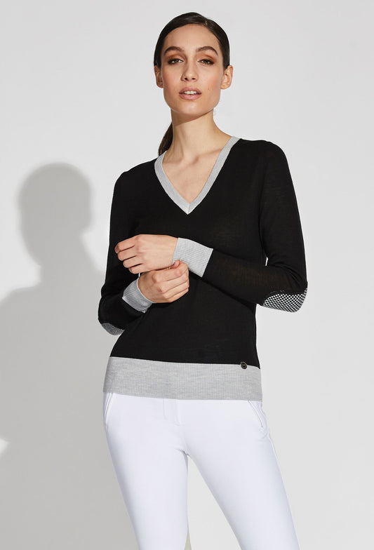 Asmar Equestrian Jane V-Neck Merino Sweater - Luxe EQ